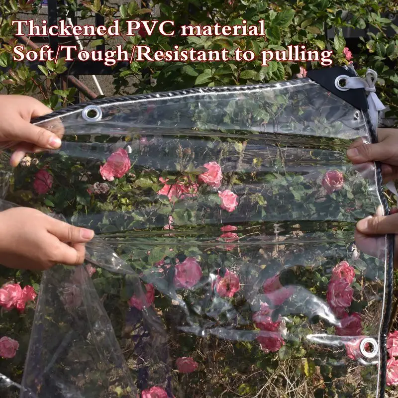 0.35MM PVC Transparent Rainproof Cloth Waterproof Fence Garden Plant Shed Truck Raincover Outdoor Tarpaulin Pet House Cover