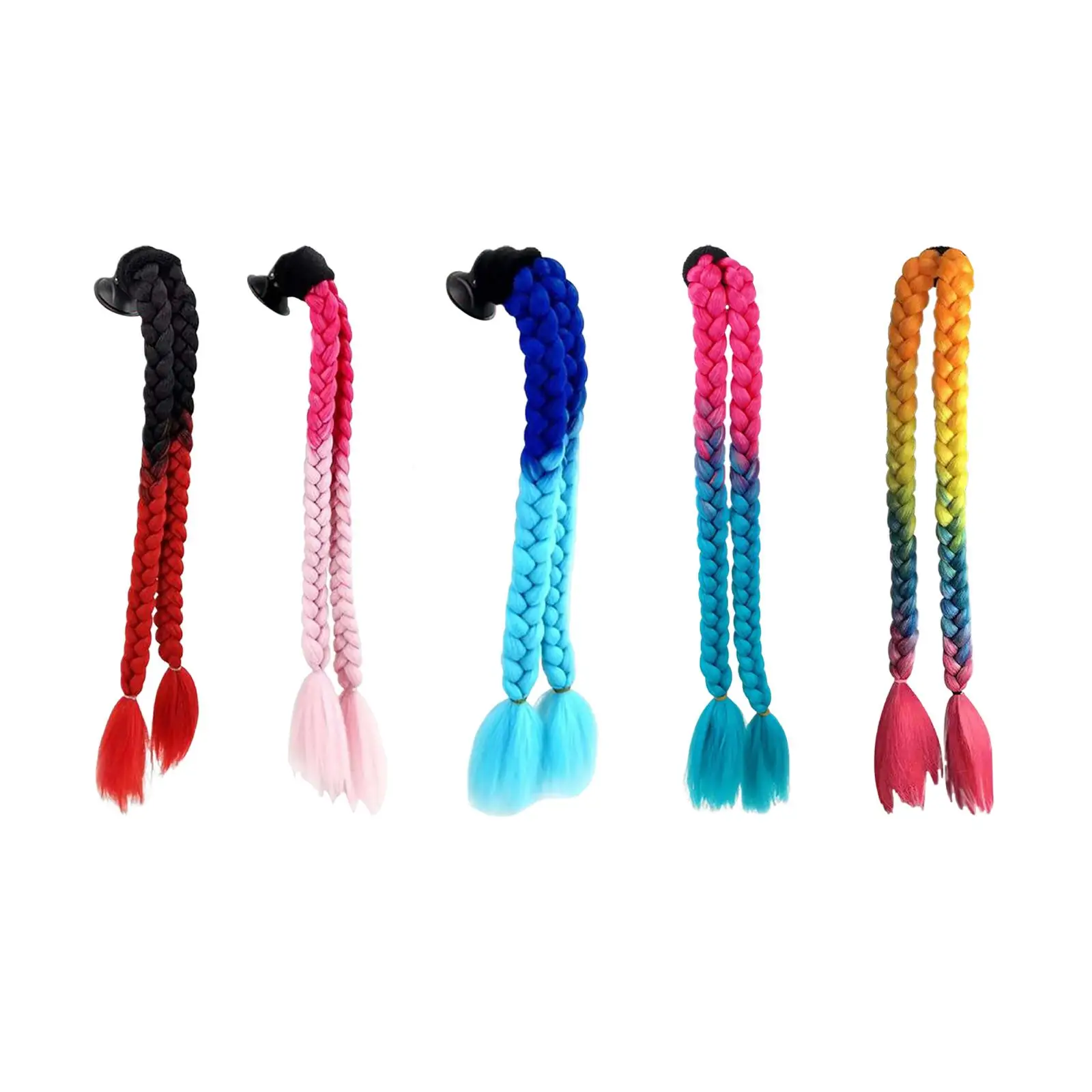 Motorcycle Helmet Pigtails Braids Double Braids Dreadlocks for Bicycle