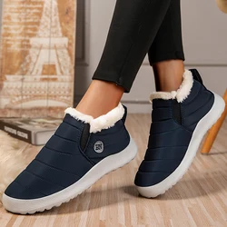 Snow Boots Women Platform Keep Warm Shoes For Women Slip On Shoes Woman Flat Ankle Boots Fur Punk Botas Mujer Winter Shoes Women