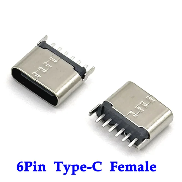 20/10/1szt 6-pinowe złącze wtykowe SMT typu C Micro USB 3.1 żeńskie SMD DIP do projektowania PCB DIY ładowanie wysokoprądowe