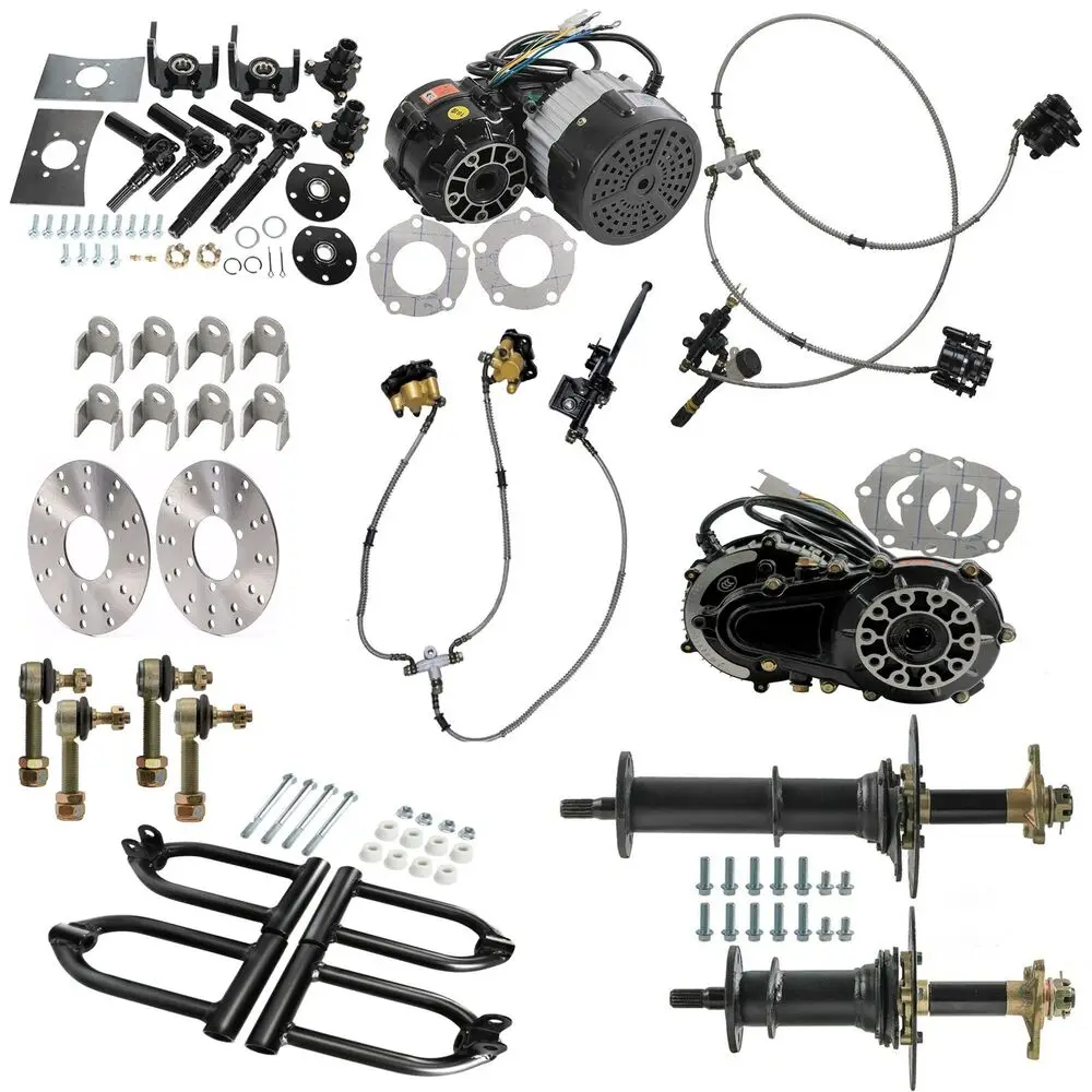 

TDPRO 30" Go Kart 4 Wheel Drive Axle Kit 1000W 48V Rear Differential Motor Front Shock Swing Arm Go Kart ATV