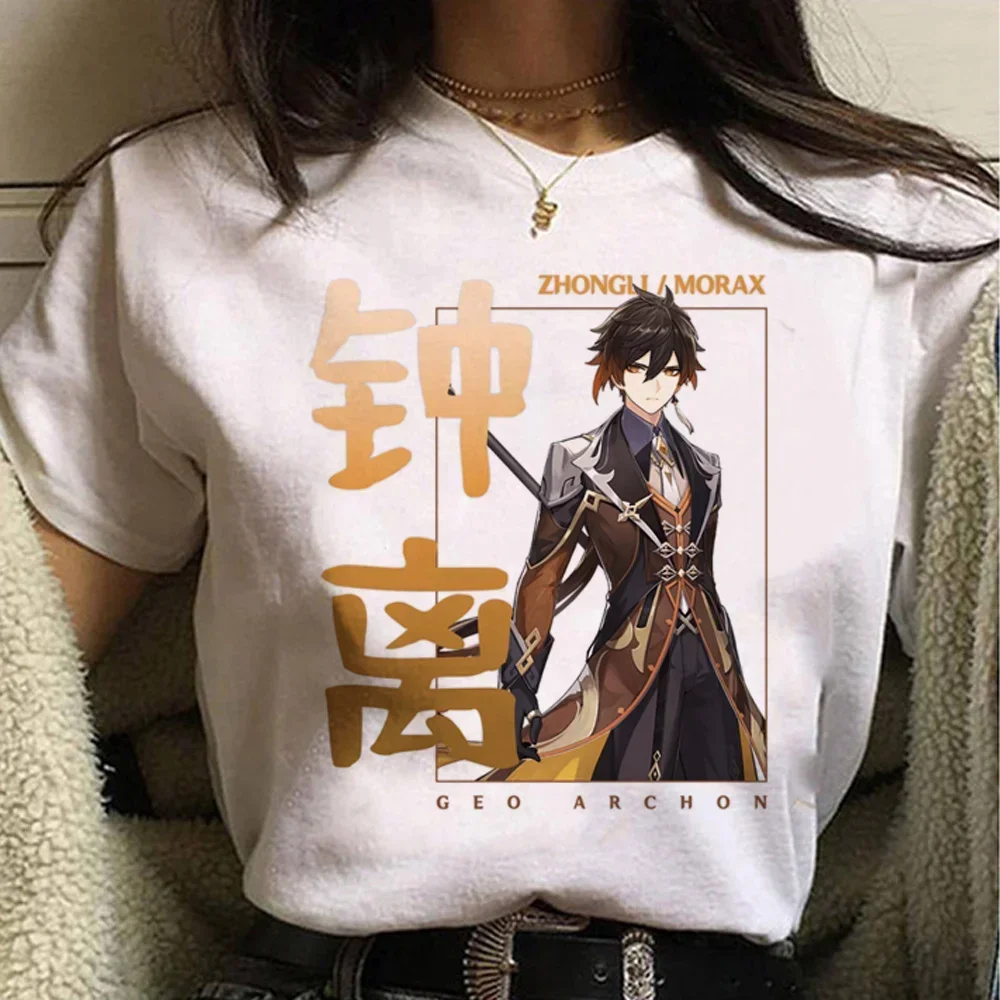 Genshin Impact Print Women T Shirt Kawaii Nahida Anime Graphic T-shirt Harajuku Streetwear 2023 Summer Casual Y2k Clothes Tops