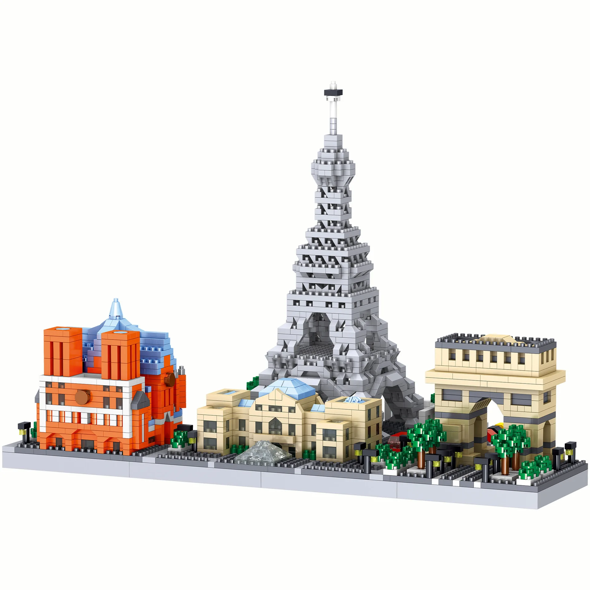 

France Skyline Micro Diamond Block Architecture Paris Landmark Nanobricks Eiffel Tower Triumphal Arch Louvre Museum Bricks Toys