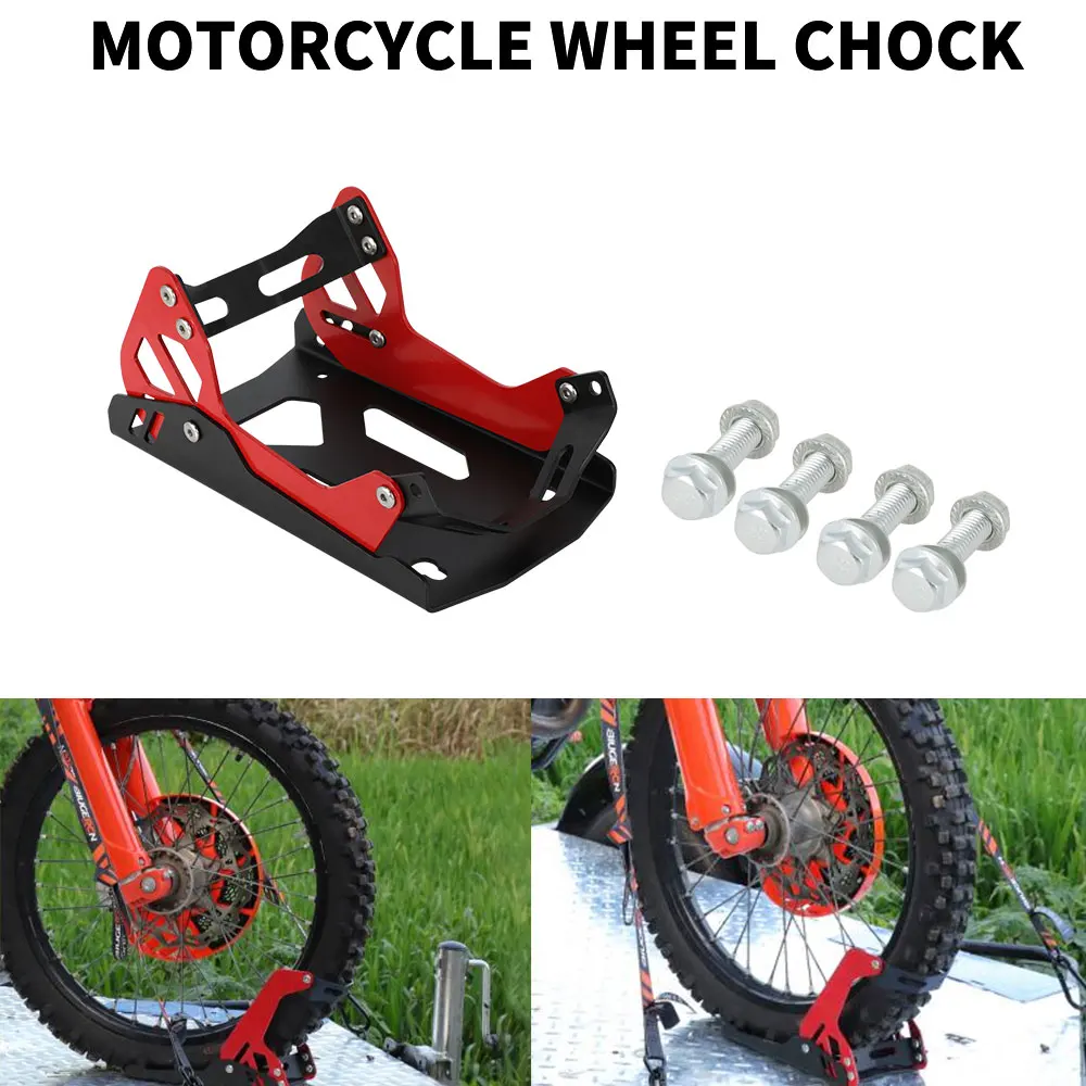 

Heavy-duty Steel Motorcycle Front Wheel Stand Wheel Chock Upright For Trailer Mount Trailer rack Parking Fixed Frame Dirt Bike