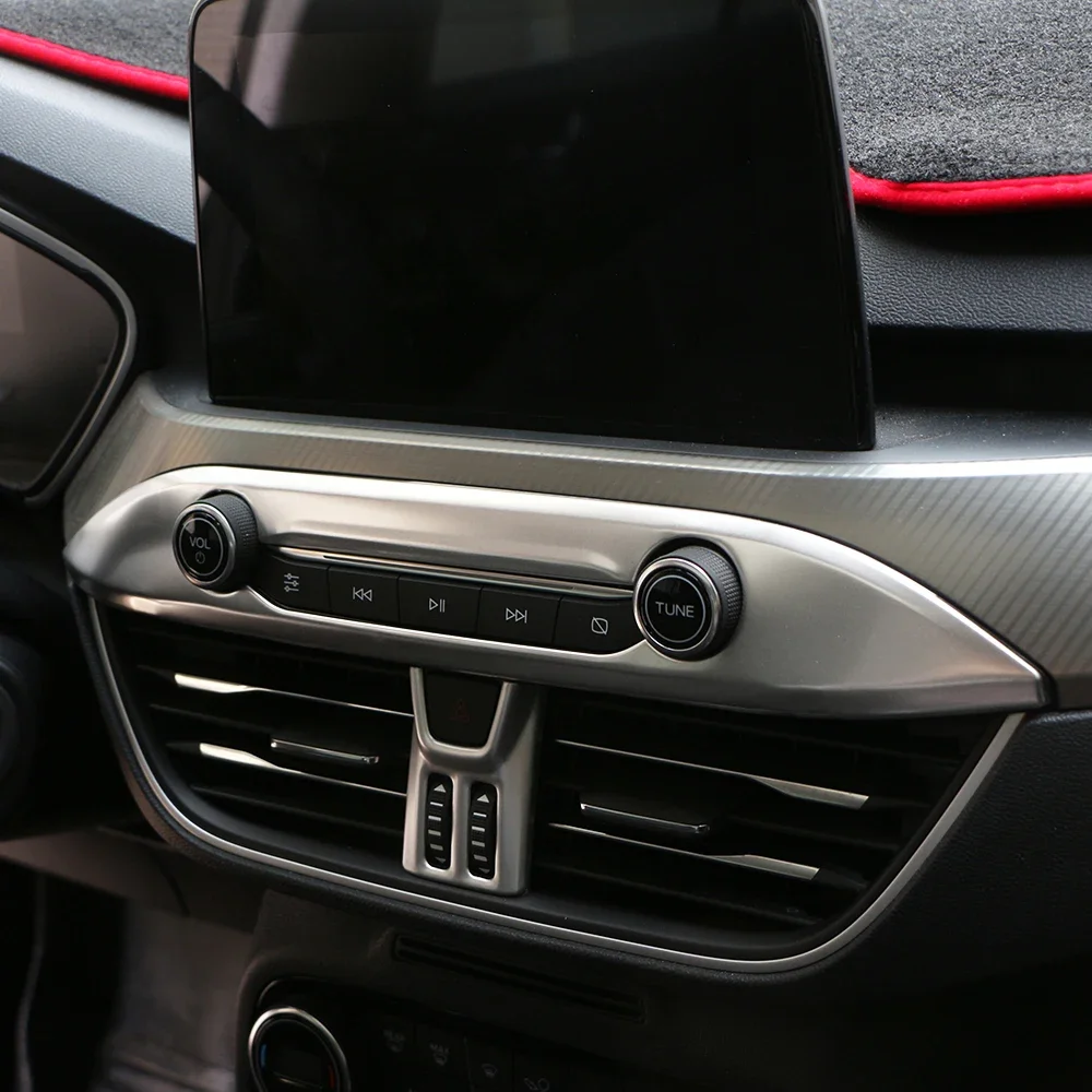 For Ford Focus MK4 2019 2020 2021 Center Console Sticker Air Condition AC Knob Panel Decoration Cover Trim Interior Accessories