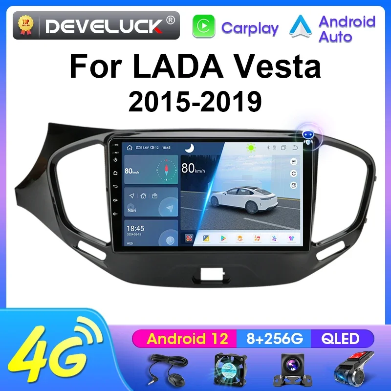 

2 Din Android 12 Car Radio Multimedia Video Player For LADA Vesta Cross Sport 2015-2019 GPS 4G WIFI Stereo Carplay Auto QLED RDS