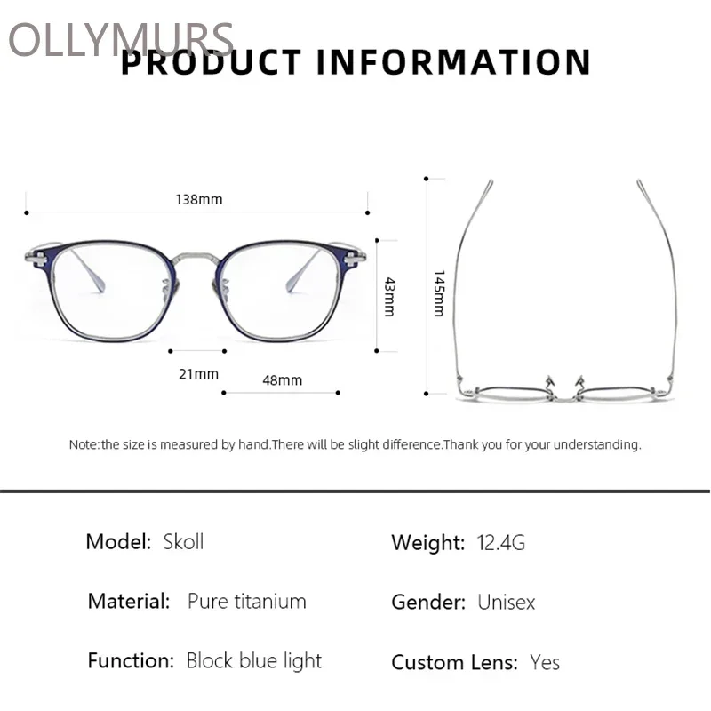 KIZN الرجال خفيفة التيتانيوم النقي قصر النظر مد البصر نظارات النساء الرجعية الضوء الأزرق تصفية القراءة وصفة طبية عيد الميلاد