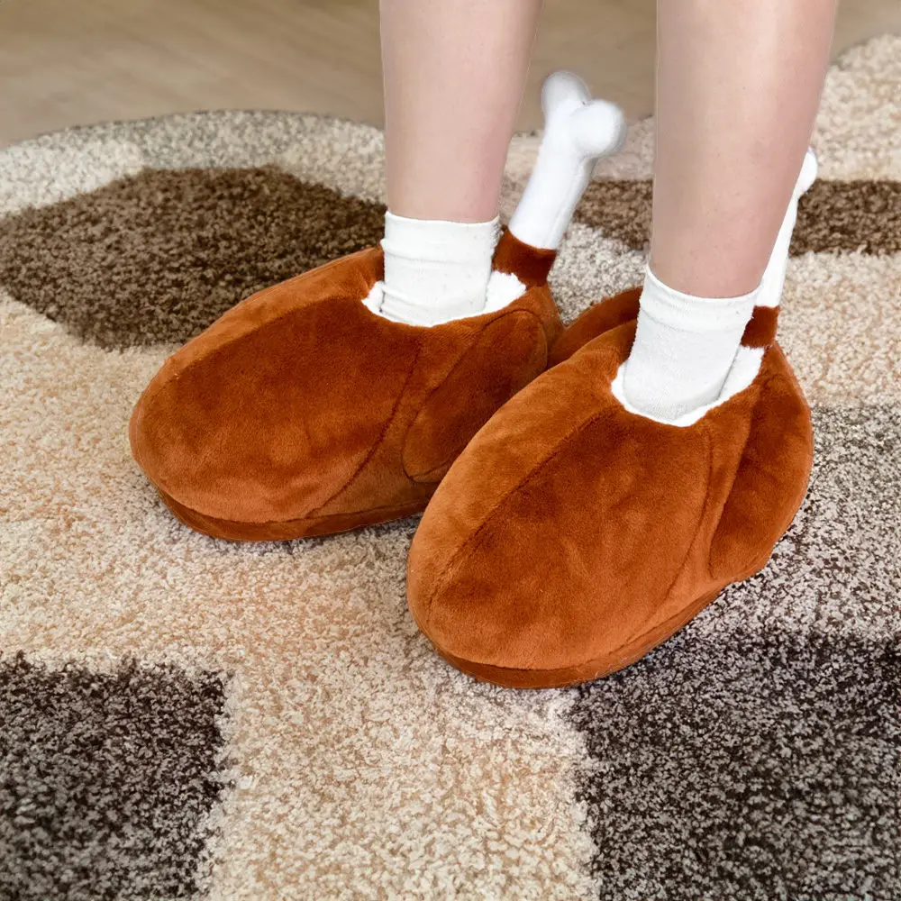 Highland Cow Turkey Plush Slippers Women Men Soft House Shoes Thanksgiving Day Stuffed Indoor Slippers