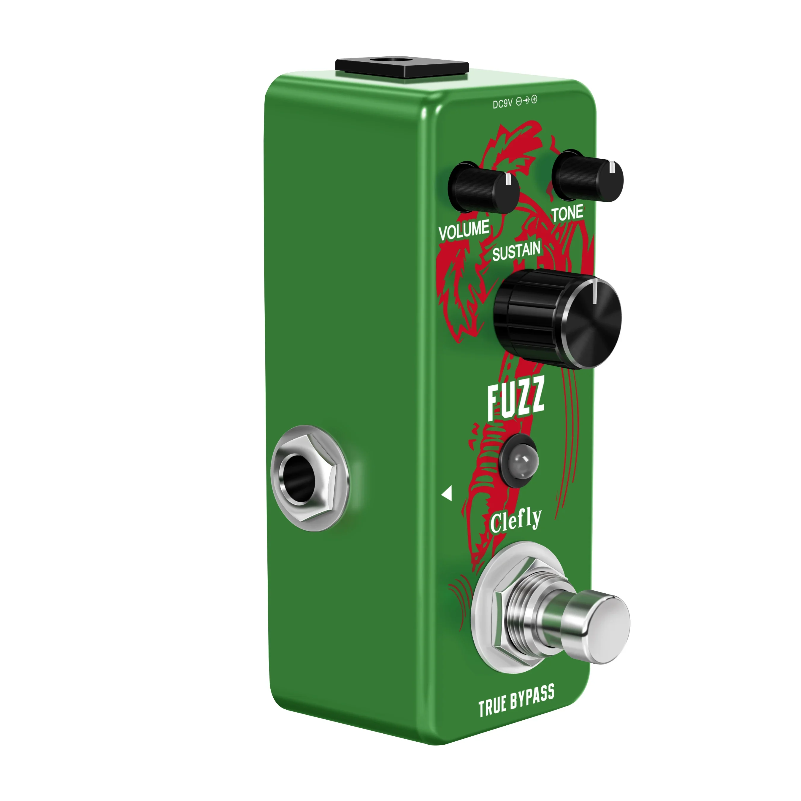 Clefly Pedal de efectos de guitarra eléctrica, Fuzz True Bypass, tamaño Mini, Fuzzy, gran rendimiento, caja de Metal Megadath