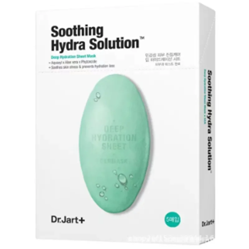 

5 pçs dr. jart + dermask água jato calmante hydra solução coreia máscara facial ácido hialurônico peeling máscara facial