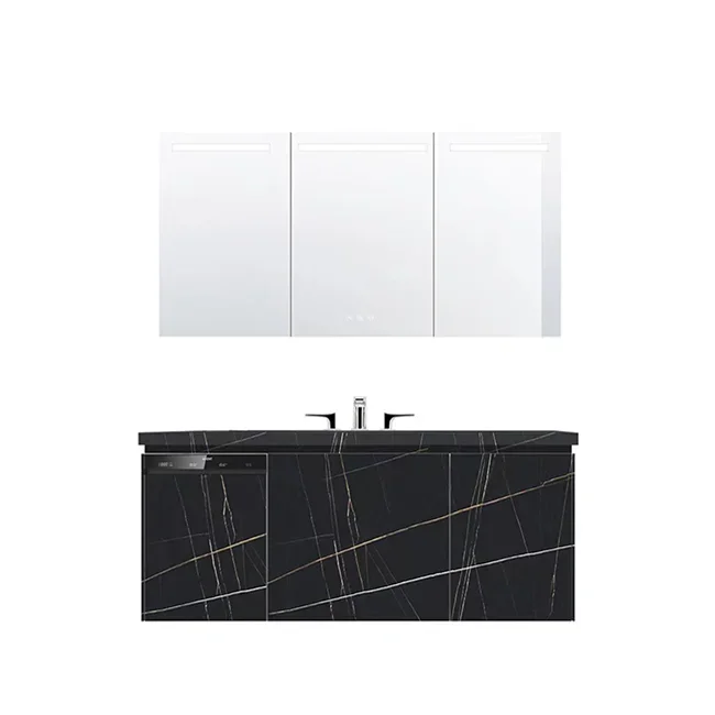 Modern Wall Mounted Bathroom Vanity Cabinet With Heat Preservation/ Disinfection / Refrigeration Functions