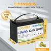 LiFePO4 배터리 12V 100Ah BMS100A 인버터 태양광 오프로드 오프 그리드 태양 에너지 딥 사이클용 충전식 리튬 배터리 팩 2