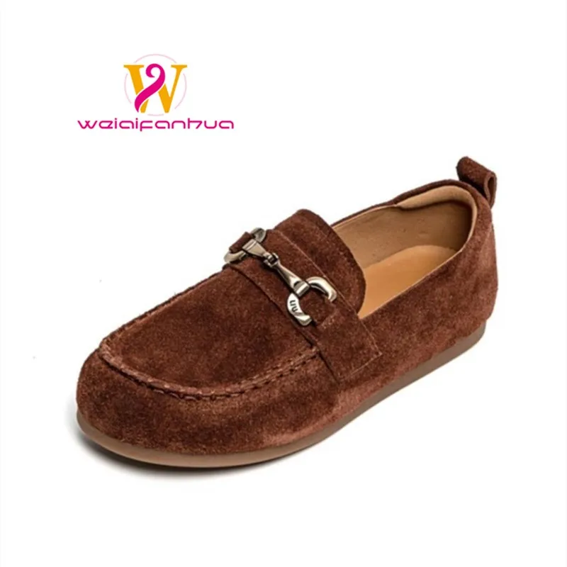 

Single Shoe Women New Retro One-strap Flat Loafers Women's Retro Boken Women's Shoes Bean Shoes Luxury Designer Shoes for Women