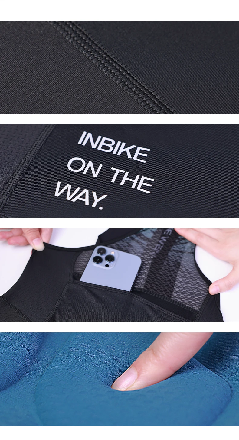 INBIKE Frühling Herbst Radfahren Set Radfahren Jersey langarm Trägerhose mit Polsterung Mountain Road Bike Anzüge Radfahren Kleidung Männer – Detail 16