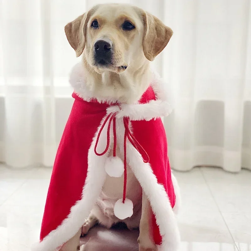 Christmas Dog Costume Winter Big Dog Trench Large Dog Cloak Samoyed husky Labrador Golden Retriever Weimaraner Pet Costume Coat