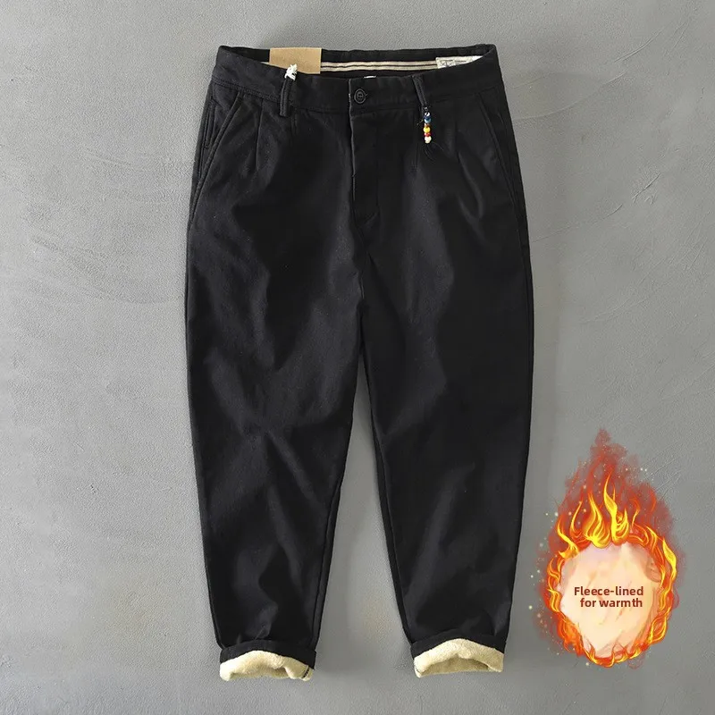 

Мужские зимние брюки Fce на подкладке Thi, повседневные свободные рабочие брюки, брюки из смеси хлопка и полиэстера в американском стиле ретро