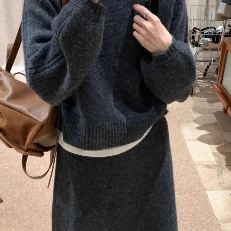 Style coréen taille haute a-ligne jupe femmes tricoté laine jupe minceur automne hiver femme nouveauté mince jupe courte