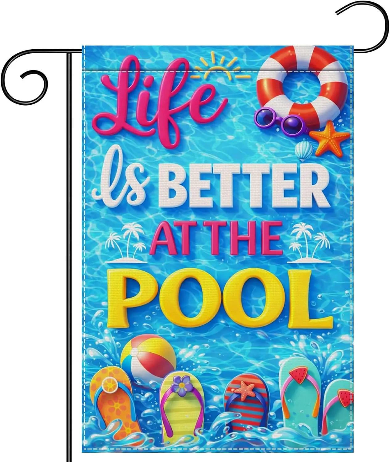 Life Is Better At The Pool Garden Flag 12x18 Inch Summer Poolside Porch Decor Double Sided Polyester Outdoor Yard Decor kkz
