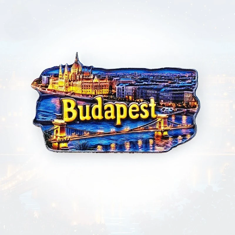 Budapest Fridge Magnet - 3D Hungarian Souvenir Parliament & Chain Bridge Decor Unique Europe Gift