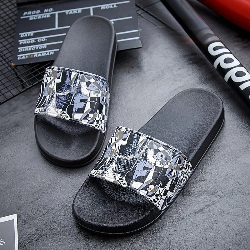 

Men's Non-Slip Slides Indoor Outdoor Summer Sandals Fashion Bath House Slippers for Casual Wear