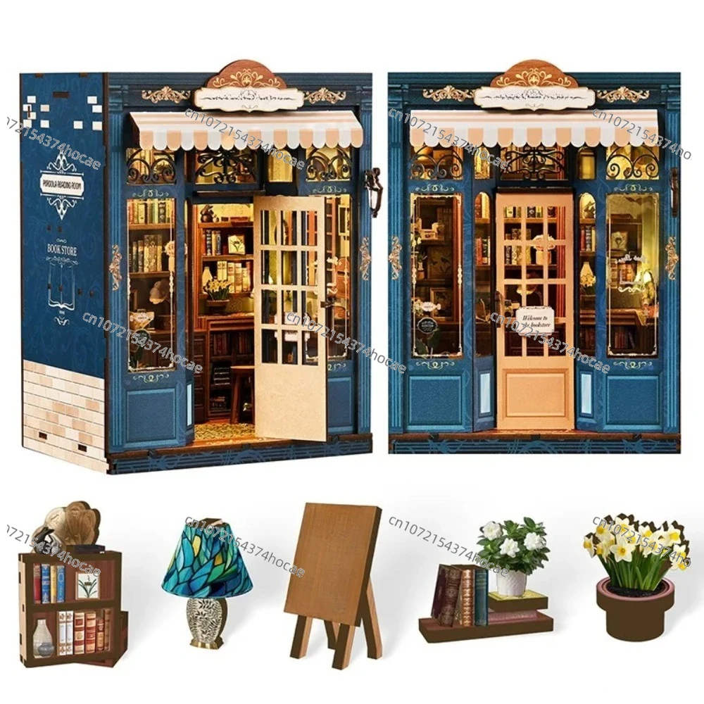 House Model House - Handcrafted miniature house model - Wooden bookshelf model