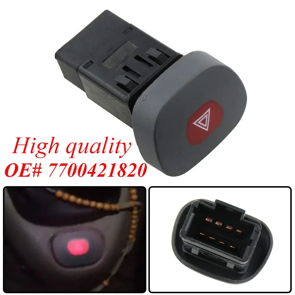 

7700421820 Hazard Switch Emergency Warning Light Control Button For Renault Megane I Classic Clio II Car Accesoories