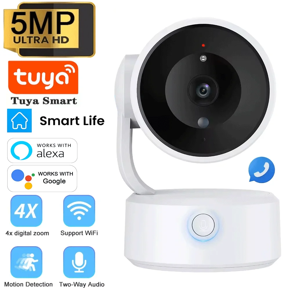 tuya wifi camera interna 5mp one touch ch chamada monitor do bebe em dois sentidos conversa camera de seguranca ip vigilancia de video sem fio 4x zoom cam 01