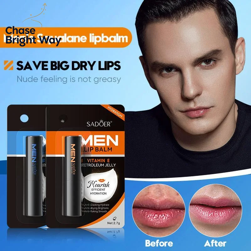 Soothing Men Lip Balm 1/2Pcs 2.7g Vitamin E  Deep Hydration Repair Dry Chapped Irritated Lips