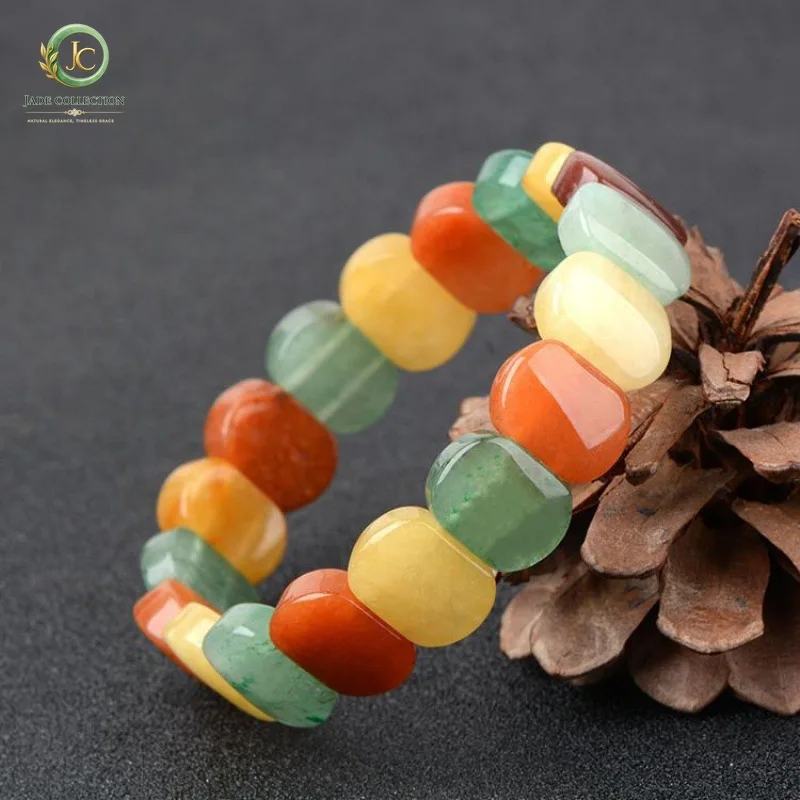 Aventurine Men'S And Women'S Candy Manual Jade Multi-Treasure Color Bracelet