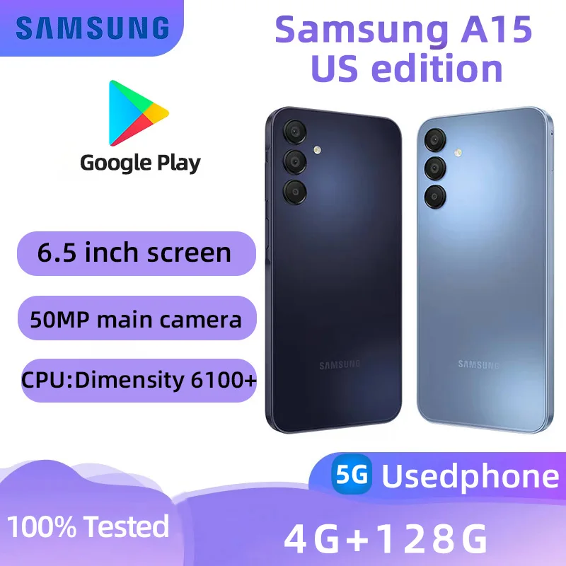 Samsung Galaxy A15 5g Smartphone Dimensity 6100+ 6.5-inches Screen 4RAM 128GB Android Original Used Phone