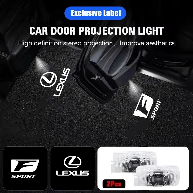 

HD Car Led Door Projector Lamp Welcome Light For Lexus F SPORT IS250 IS200 CT200h GS300 LS430 RX450h LX570 IS300 ES300h ERX400h