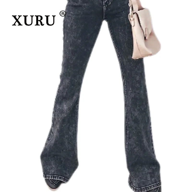 XURU - New Women's Stretch High Waisted Stir Fried Snowflake Jeans, Y2k Clothes Slimming Retro Long Jeans, Men's Pants