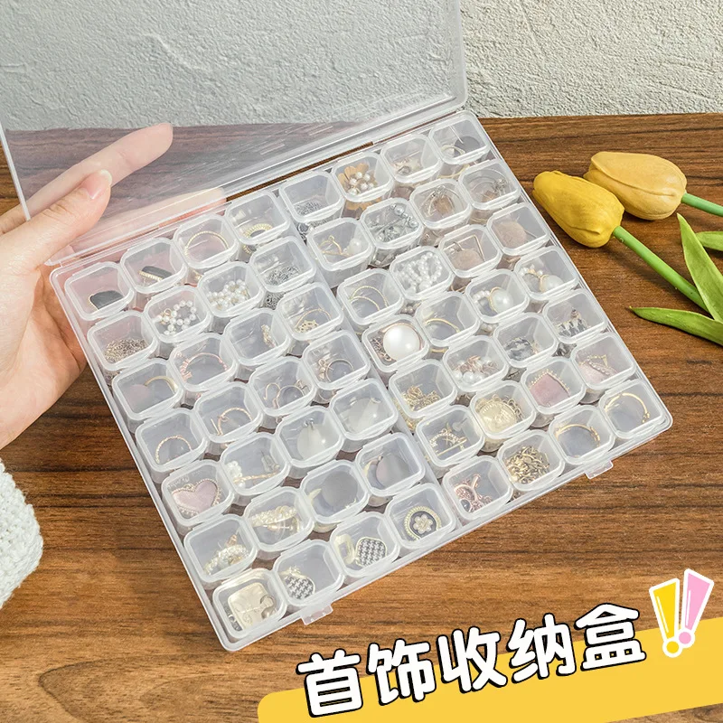 

Square Transparent Plastic Storage Box Case 28/56 Slot Adjustable for Pills Jewelry Beads Earring Case Organizer Jewlery Box