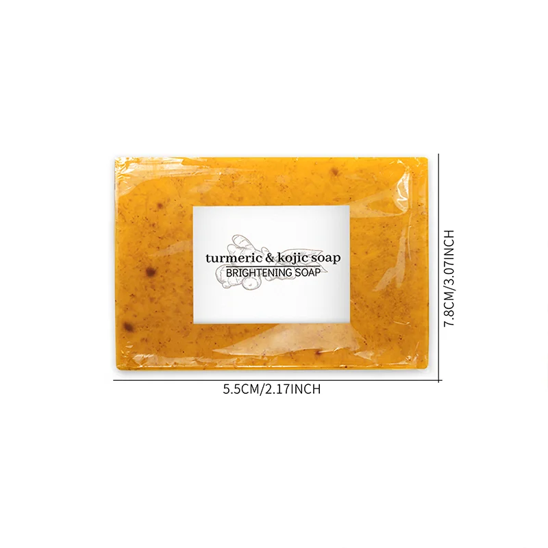 100 جرام من صابون الكركم وحمض الكوجيك لتبييض البقع الداكنة والترطيب العميق والتحكم في الزيت وغسول الجسم بالزنجبيل
