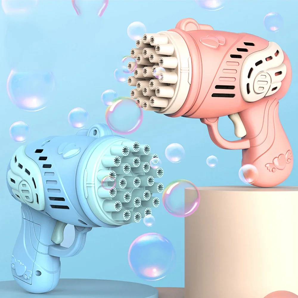 Pistolet à bulles à 23 trous, Machine à bulles à fusée électrique pour enfants, anniversaire, mariage, pistolet à bulles de savon d'été, jouets d'extérieur