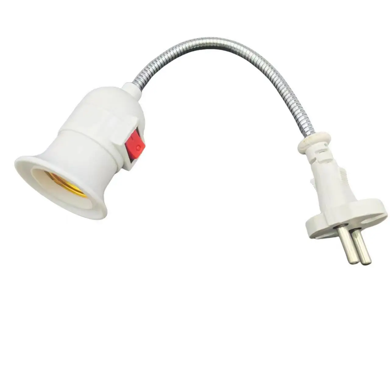 Imagem -03 - Tomada Flexível da Lâmpada de Extensão do Pescoço E27 Plug in Wall Diretamente Wall Light Plug com Interruptor Lâmpada Conversor Titular