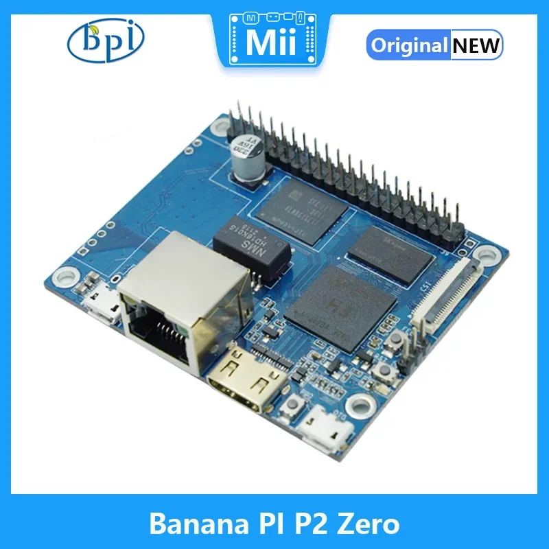 Banana Pi BPI P2 Zero Allwinner H3 Quad-core Cortex-A7 512M DDR3 8G eMMC Support PoE Run OS Android Linux Single Board Computer