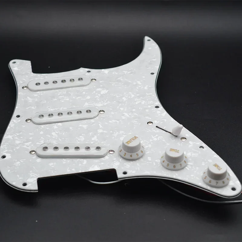 Single Coil Electric Guitar Pickguard Pickups Loaded Prewired 11 Hole SSS Red/White Pearl White Guitar Accessories