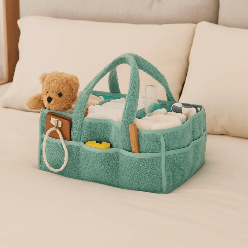 Travel Handbag Baby Diaper Bag Removable Divider Large Capacity Baby Diaper Basket with Handle Mommy Bag Baby Care