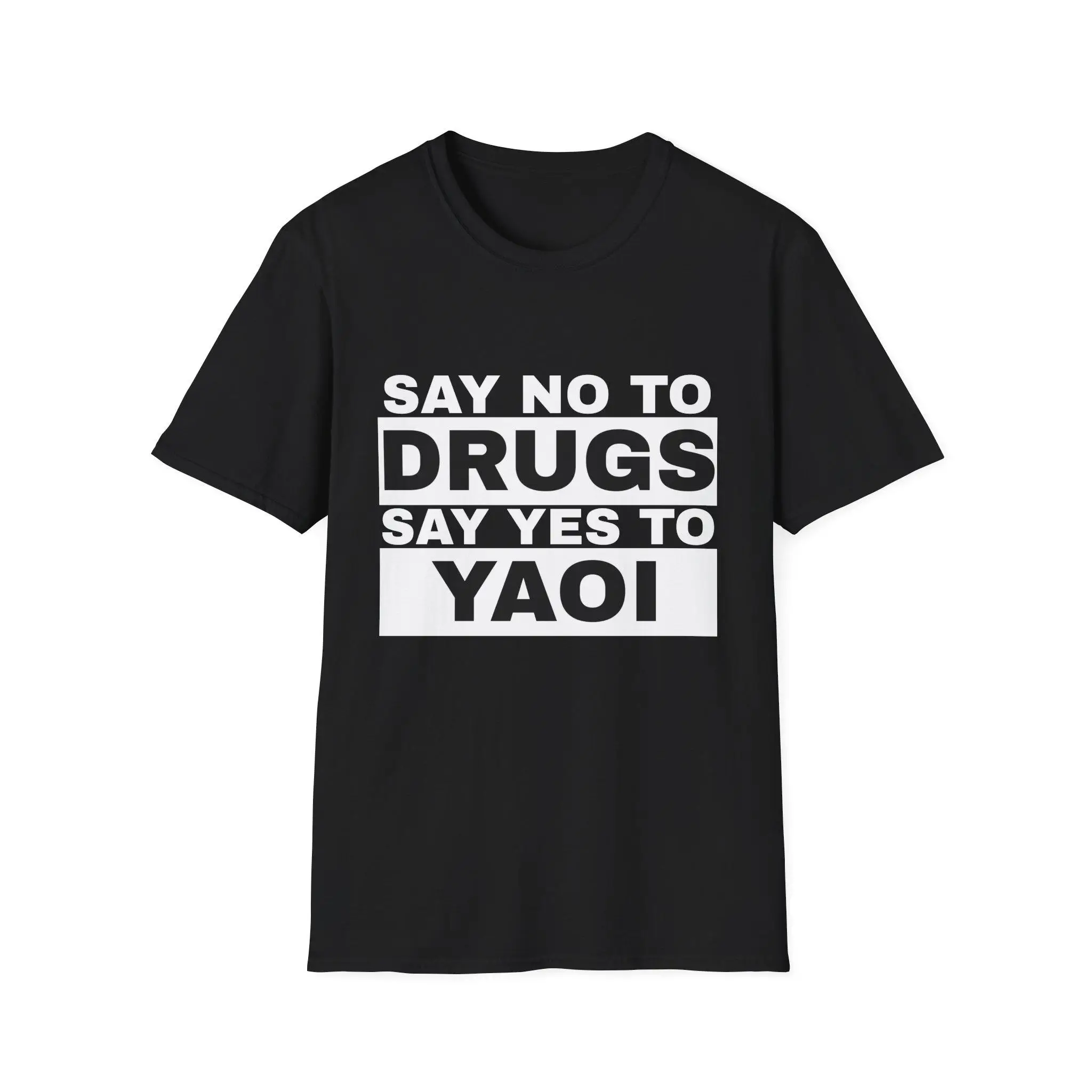 Say No To Drugs Say Yes To Yaoi Graphic Graphic Print Women TShirt Men T-shirtRound Neck Short Sleeved T-shirt Top