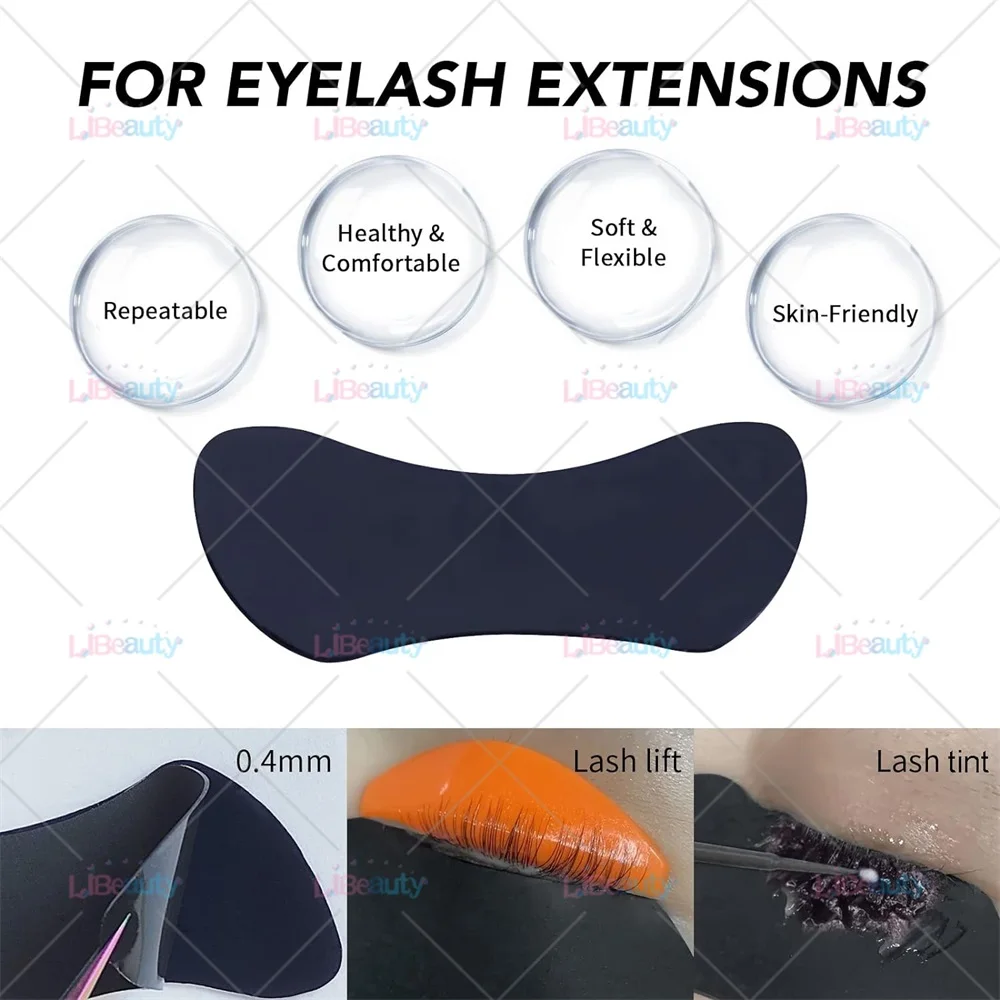 Libeauty réutilisable 1 paire coussinets pour les yeux Silicone rayure cils coussinets de levage Extension de cils Super collant sous les yeux Gel Patch outils de maquillage