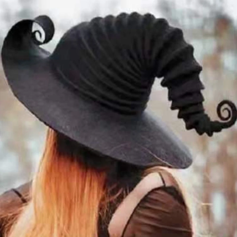 

Popular Large Ruched Halloween Witch Hat Angled Witch Hat for Creative Cosplay P