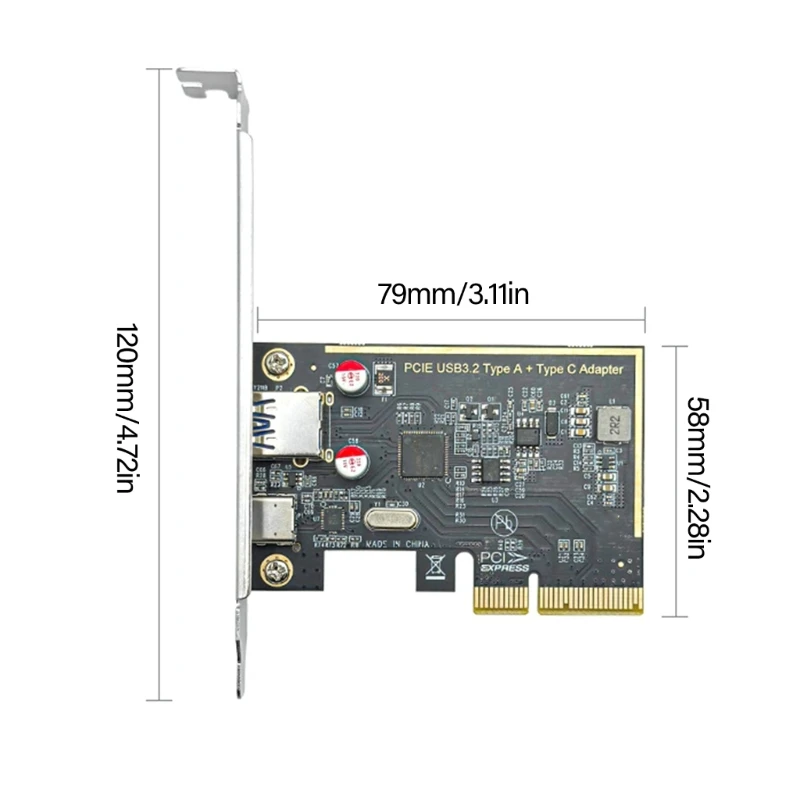 PCIeX4 USB3.0 TypeC 3.1 Expansion Card Featuring Fast Speed ASM1142 Chip Enhances Desktop Connection 601B