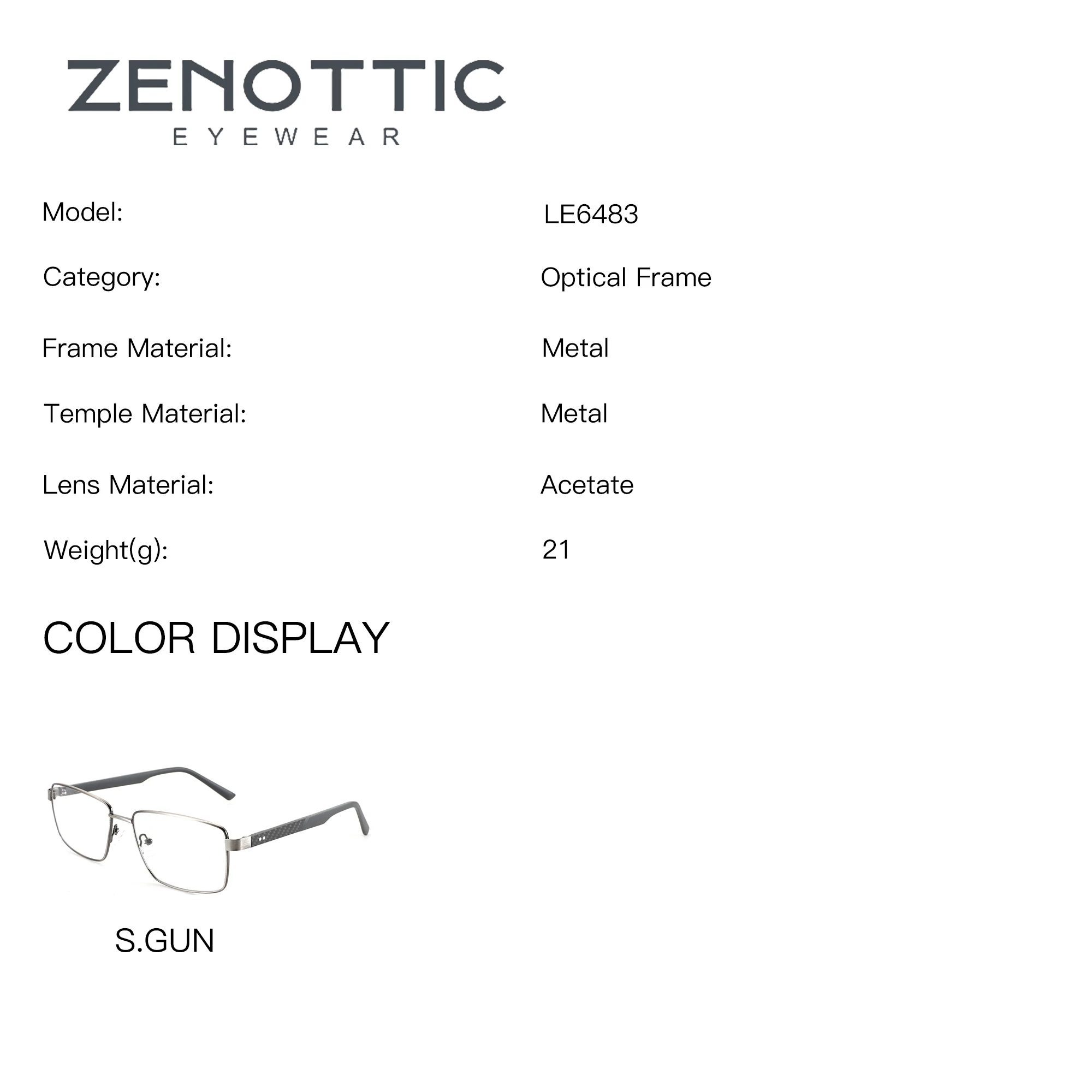 ZENOTTIC (S Size)Fashion Metal Rectangle PrescriptionGlasses For Men Photochromic Multifocal Optical Lenses Myopia Eyewear