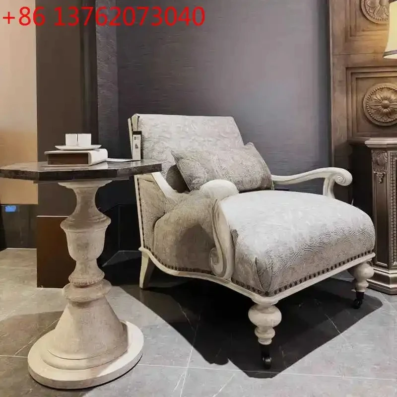 

Одноместный повседневный диван-кресло в американском стиле Ренессанс, одиночный французский стул с высокой спинкой