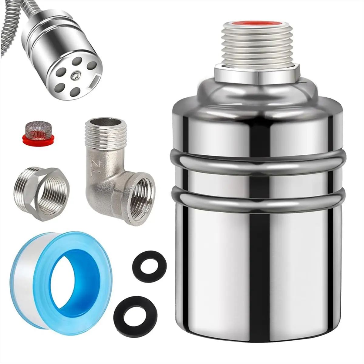 A89X 304 Stainless Steel Fully Automatic Water Level Control Float Valve, 1/2In 3/4In Auto Fill Shut Off Water Float Valve