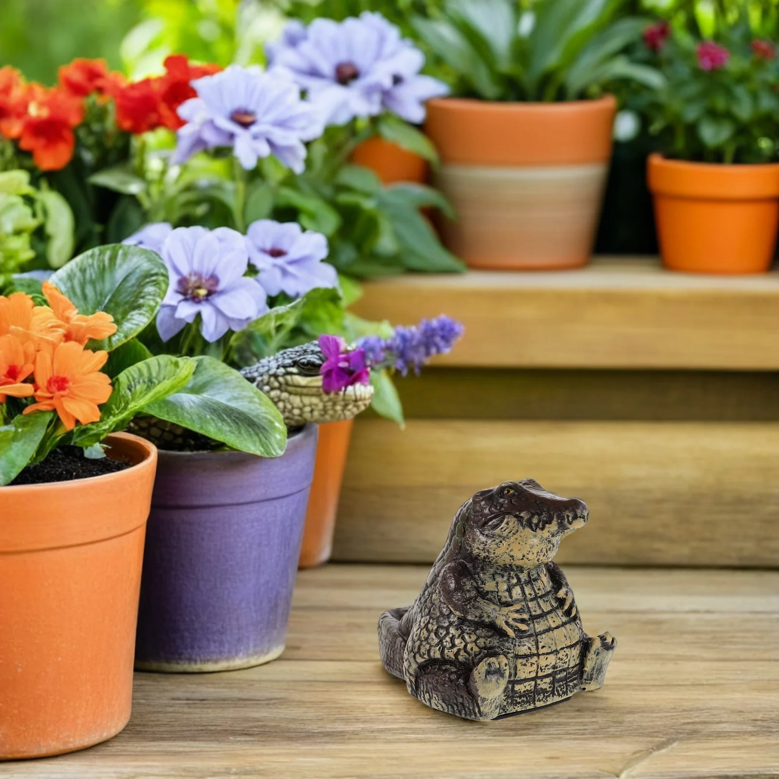 

Outdoor Hidden Key Holder Resin Alligator Shape - Weatherproof Key Storage Box for Garden Yard - Discreet Anti-Theft Decoration