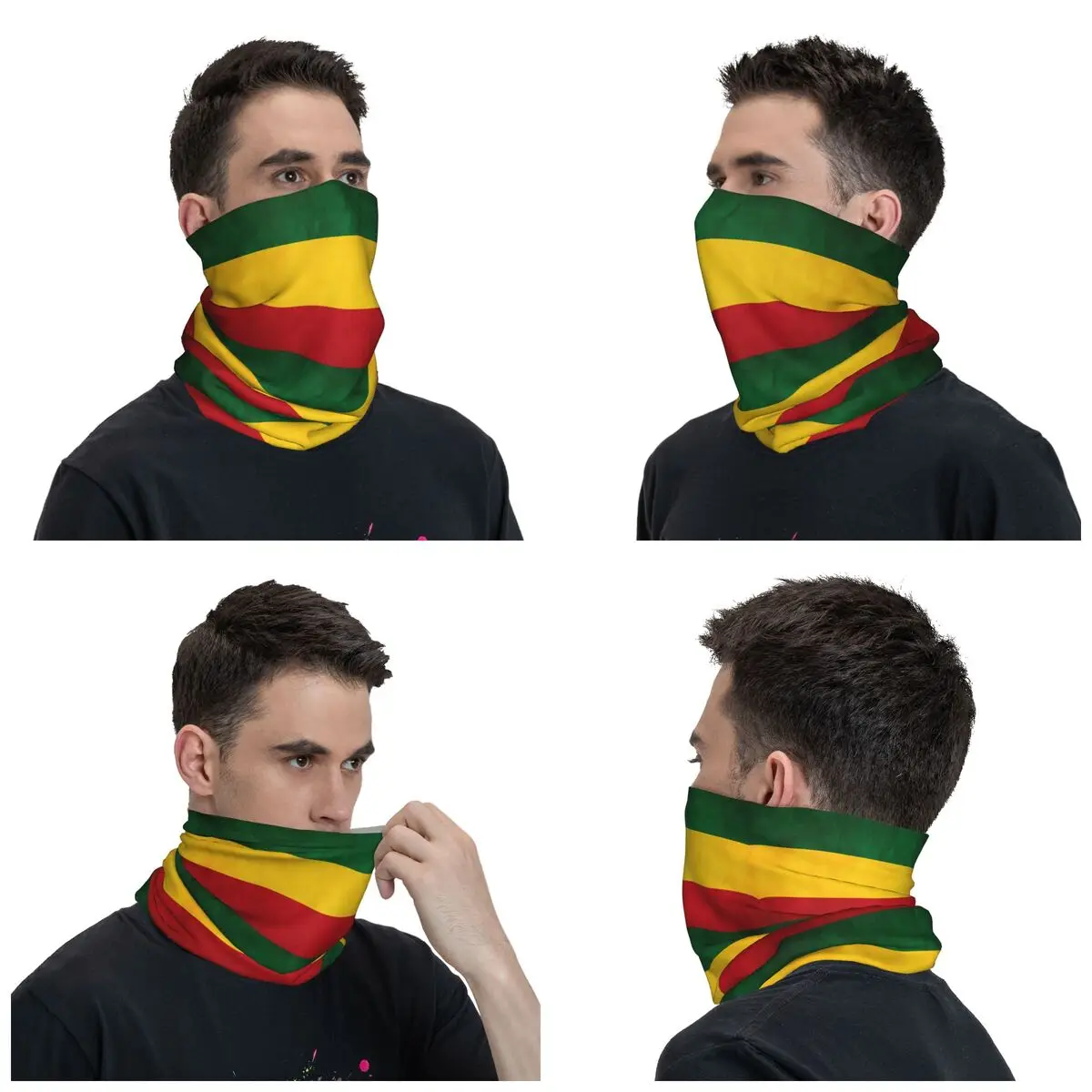 Judah Flag Rasta Bandana Neck Gaiter Printed Balaclavas Face Scarf Multifunctional Cycling Hiking for Men Women Adult Winter