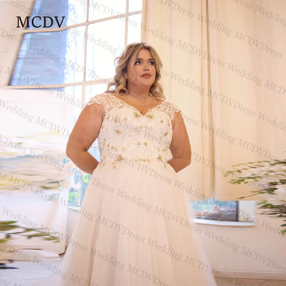 

MCDV Plus Size Vintage Weddings Dresses For Bride Romantic Retro Sleeveless Bride Gowns Simple vestidos de novia 2026 Customized