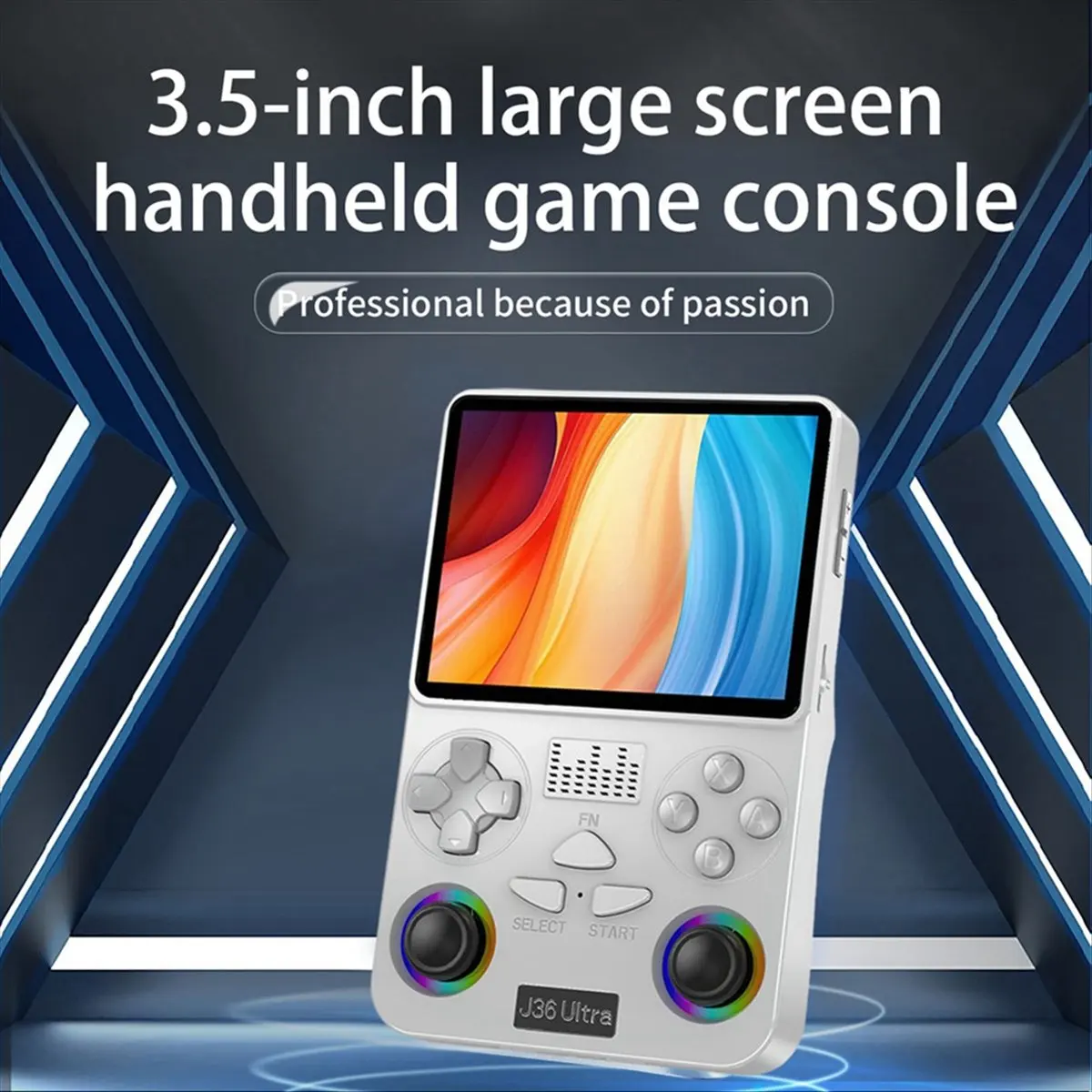 《Factory Direct》J36 Ultra Retro Handheld Game Console 64G 20000 Games 3.5 Inch Video Portable Game Player Supports 20+ Simulator - view 3
